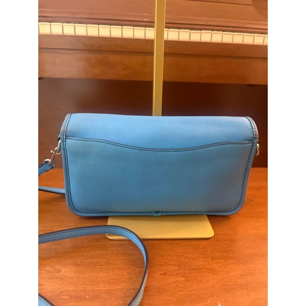 Coach Blue Turnlock Crossbody Bag | Smooth Leather | Style A1680 38015 - Picture 6 of 9